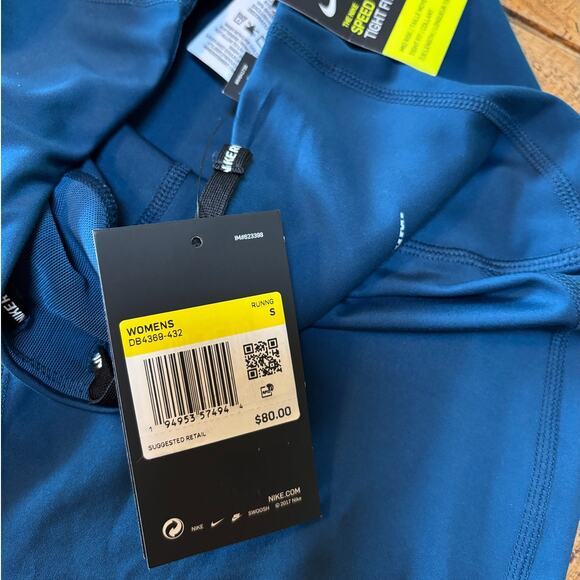 NWT Womens Nike Speed Tight Fit Blue Running Leggings Athletic Reflective Size S - Picture 7 of 12
